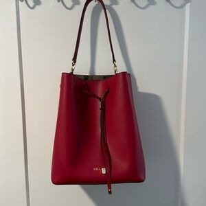 Red Ralph Lauren bucket bag